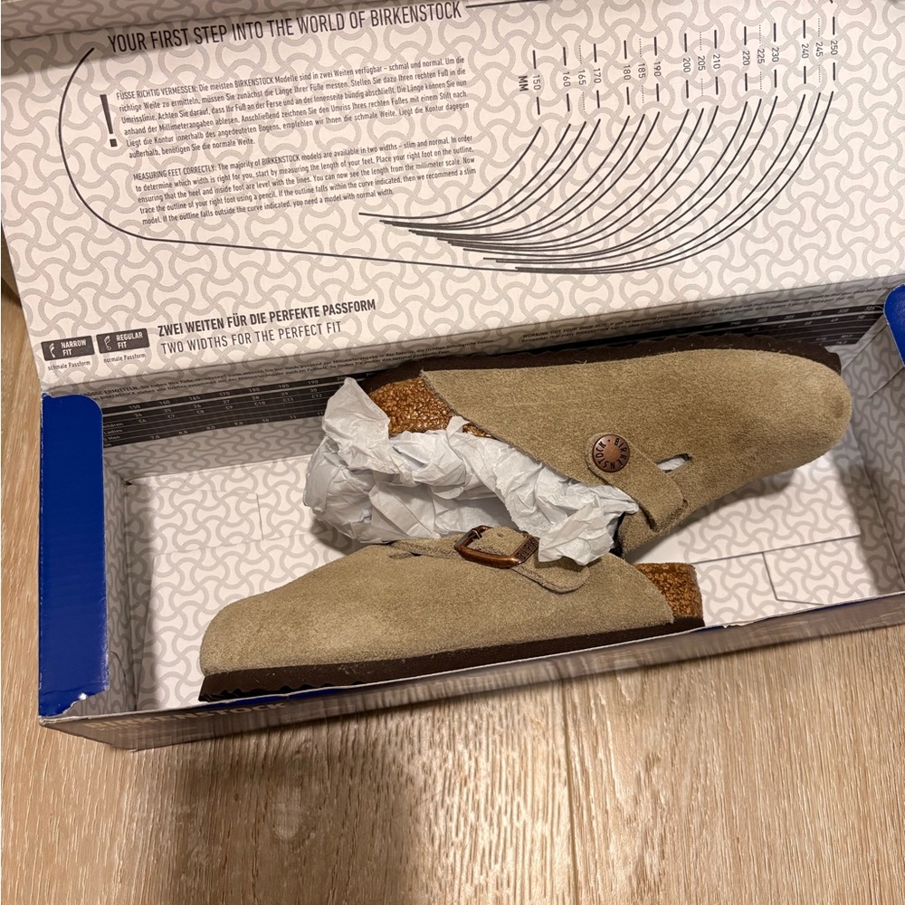 Birkenstock Kids' Boston Suede Clogs - Tan size 8 - Picture 2 of 5